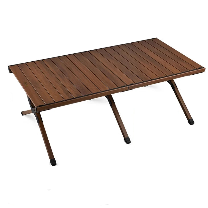 Outdoor Camping Folding Multifunctional IGT Wood Table Gas Stove Portable Lightweight Camp BBQ Grill Table Picnic Table
