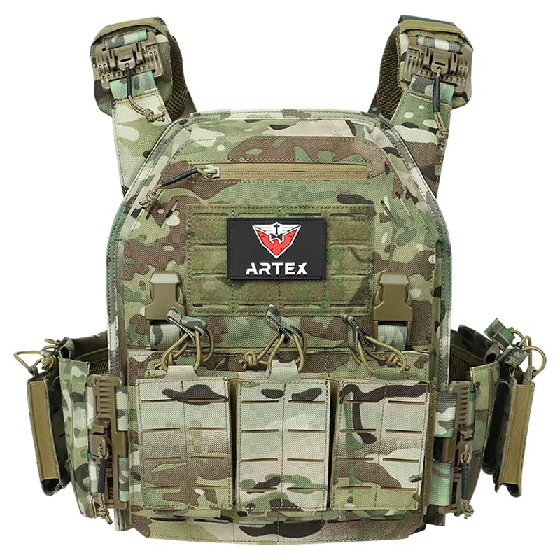 Ranger Green Plate Carrier Tactico Vest with Quick Release Security Molle Chaleco Tactico Bandolier Laser Cut Vest