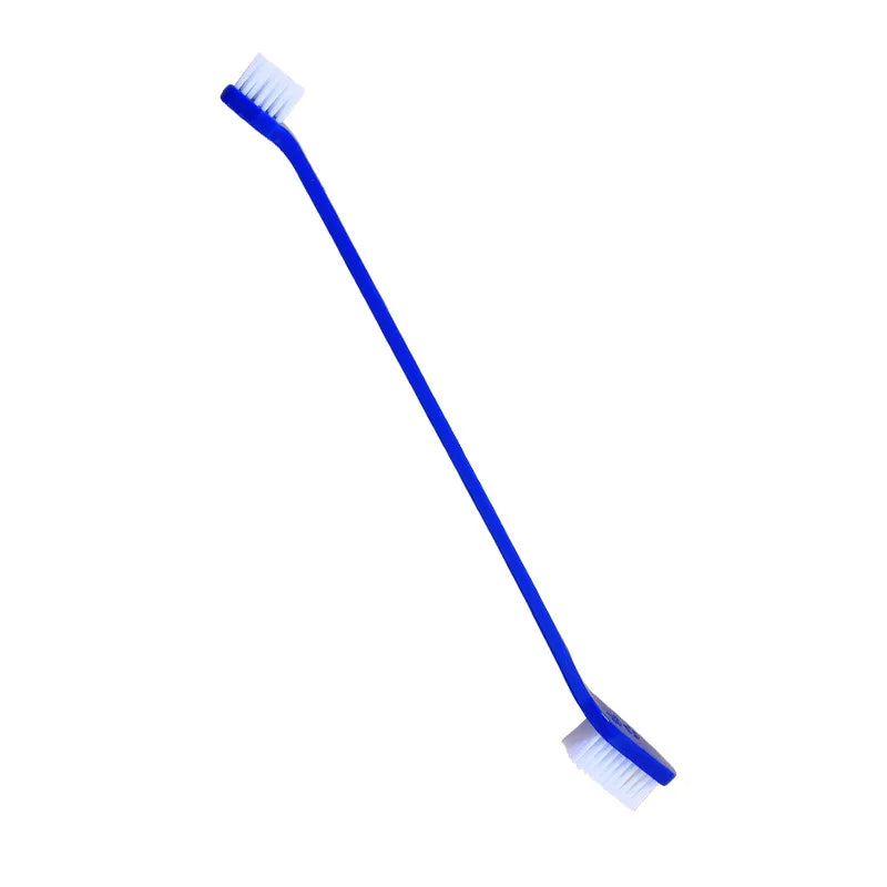100Pcs Dog Toothbrush Double Headed Long Handle Dog Pet Toothbrush for Dogs Cat Puppy Teeth