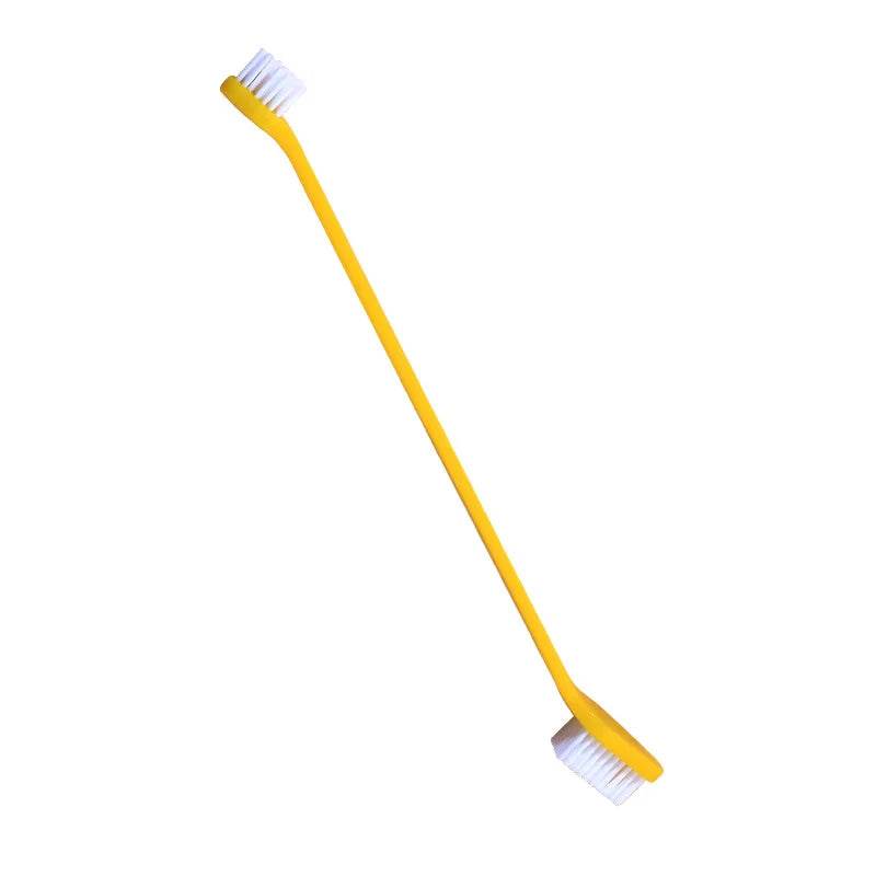 100Pcs Dog Toothbrush Double Headed Long Handle Dog Pet Toothbrush for Dogs Cat Puppy Teeth
