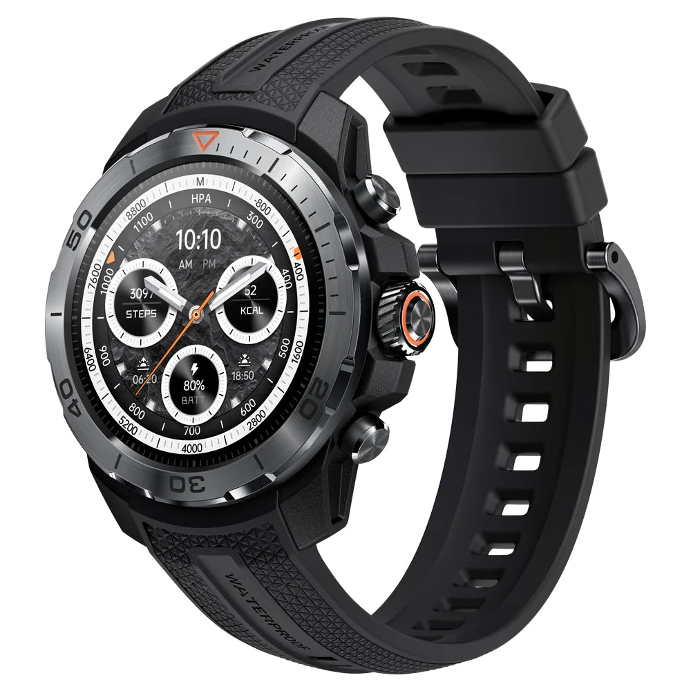 GS Explorer Smartwatch Rugged Military Grade UHD Screen Altimeter Barometer Compass GPS 10ATM Sports Smart Watch for Men