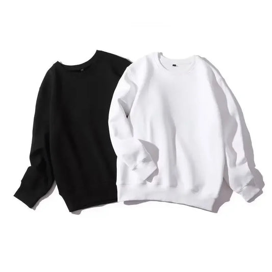 Spring Autumn Men'S Long Sleeve Casual Loose-Fit round Neck Solid Color Versatile Top Hong Kong Style Sweatshirt Korean Version