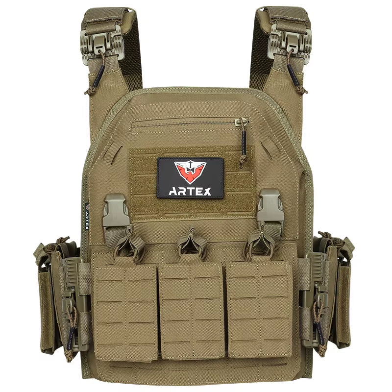 Ranger Green Plate Carrier Tactico Vest with Quick Release Security Molle Chaleco Tactico Bandolier Laser Cut Vest