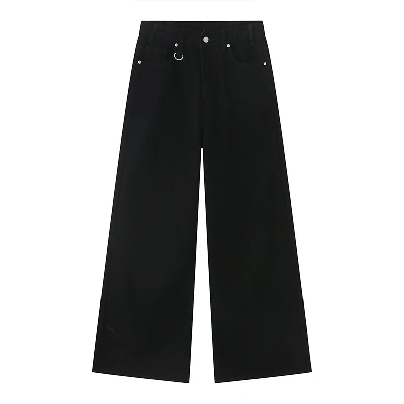 Men'S Vintage Jeans Fashion Washed Street Casual Wide Leg Denim Pants Summer Distressed Loose Male Versatile Trousers 9C354