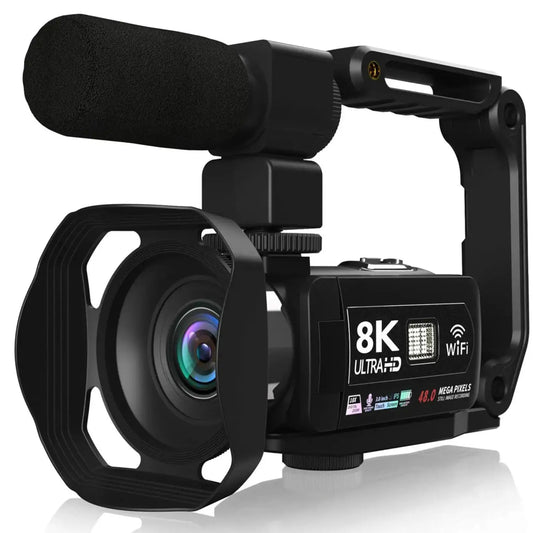 8K Digital Photography Camera 48MP Handheld DV 18X Igital Zoom Camera Recorder 3'' LCD Touch Screen Portable Recording Camcorder