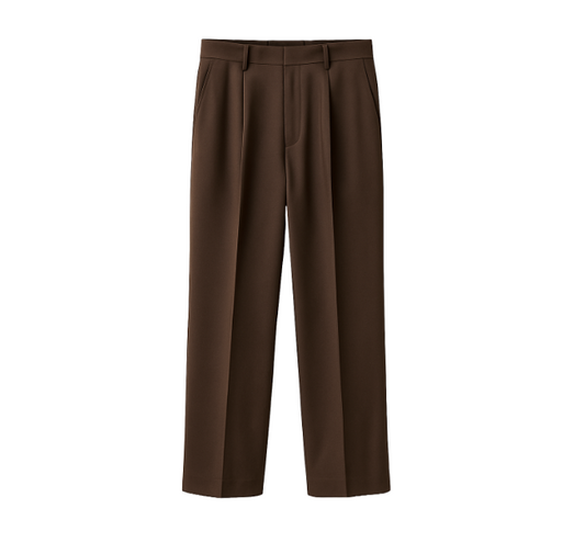 Men's Brown/Black Korean Style Dress Pants – Loose Fit