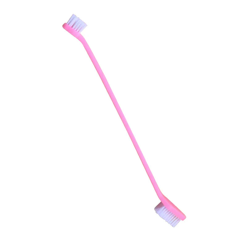 100Pcs Dog Toothbrush Double Headed Long Handle Dog Pet Toothbrush for Dogs Cat Puppy Teeth