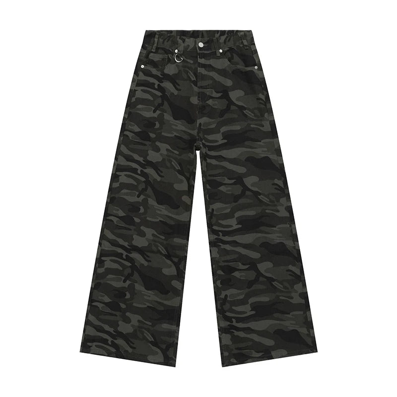 Men'S Vintage Jeans Fashion Washed Street Casual Wide Leg Denim Pants Summer Distressed Loose Male Versatile Trousers 9C354