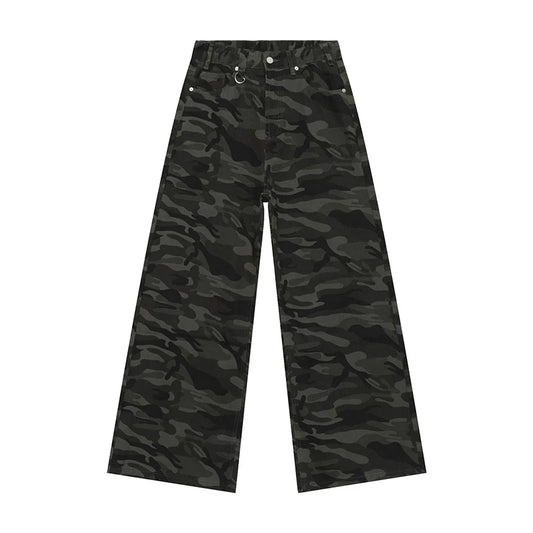Men'S Vintage Jeans Fashion Washed Street Casual Wide Leg Denim Pants Summer Distressed Loose Male Versatile Trousers 9C354